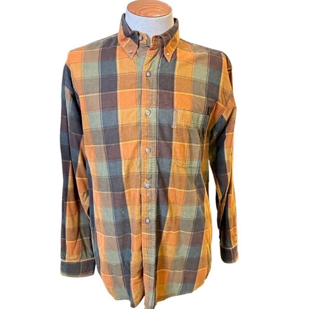 Clearwater Outfitters Men’s Flannel Button Down Plaid Shirt Medium Weekend Dad